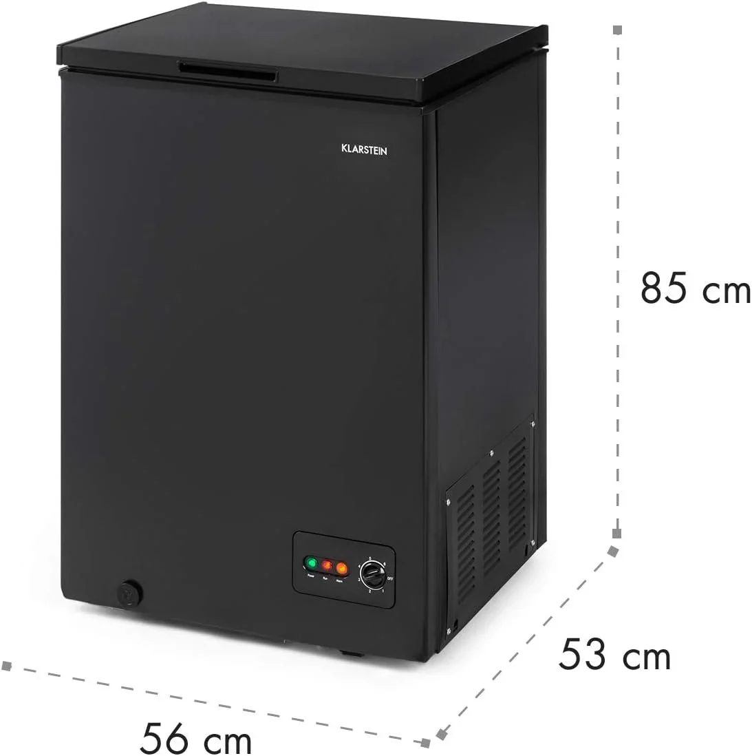 Klarstein Arcon Congelador Pequeño Vertical Portatil, Mini Congelador Silencioso Casa y Oficina, Congeladores Capacidad 99 l. con Cesta, Arcón Freezer con Ruedas de Bajo Consumo para Alimentos