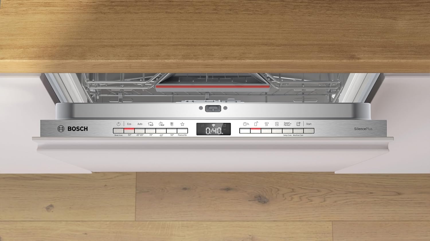 Bosch SMU4ECS28E, Serie 4, Smarter Unterbau-Geschirrspüler 60 cm, Besteckschublade, Spülmaschine Made in Germany, besonders Leise, Extra Trocknen, schneller sauberes Geschirr, Ferndiagnose, Edelstahl