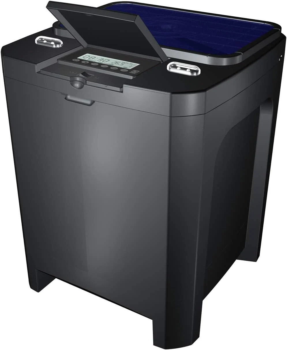 JBL Voederautomaat voor Koi en andere vijvervissen, PROPOND AUTOFOOD, Weerbestendig, Zonne-energie, 37,5 x 37,5 x 46,2 cm, zwart