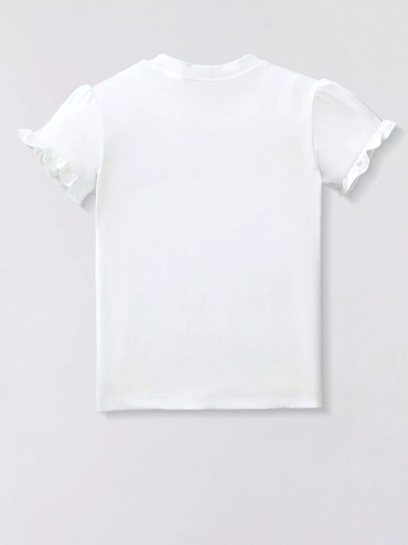 Children's Girl Scooter Graphic Ruffle Sleeve T-Shirt