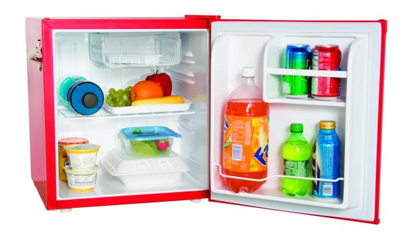 1.6 Cu Ft. Retro Compact Refrigerator with Side Bottle Opener EFR176, Red