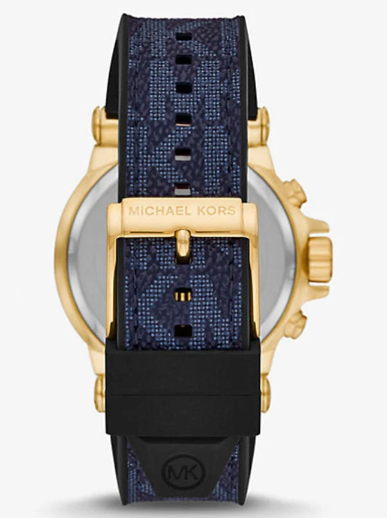 Michael Kors Oversized Dylan Chronograph Blue Silicone Strap Men's Watch -  MK8936