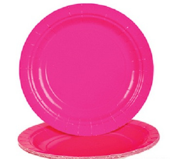 Party Paper Plates Hot Pink  9