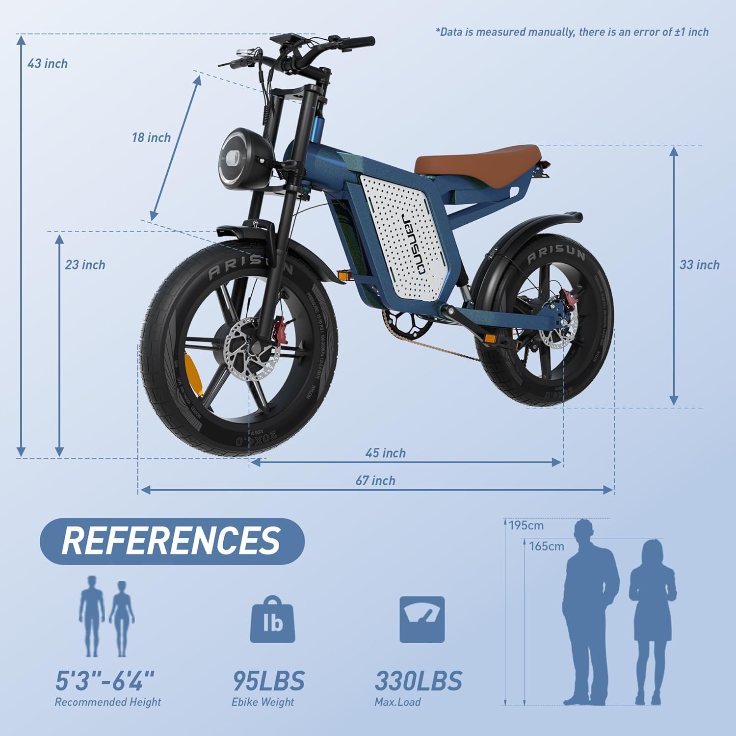 JANSNO Electric Bike for Adults X60, 1500W Brushless Dual Motor, 21-50MPH Cruising Range,48V 23Ah, 20Miles Electric Motorcycle, NFC Unlocking Function, UL2849 All Terrain for Mountains, Snow, Sand