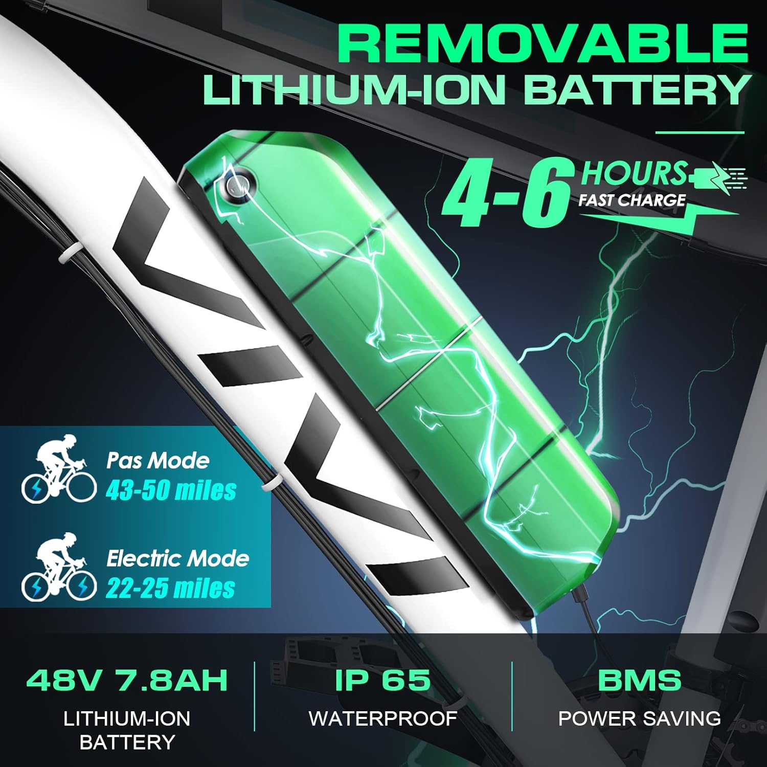 Vivi Electric Bike for Adults, Peak 780W Ebike 26 Electric Mountain Bike, 22MPH Adult Electric Bicycles Commuter Ebike with 48V Battery, Up to 50 Miles, Cruise Control, 21 Speed, UL 2849 Certified