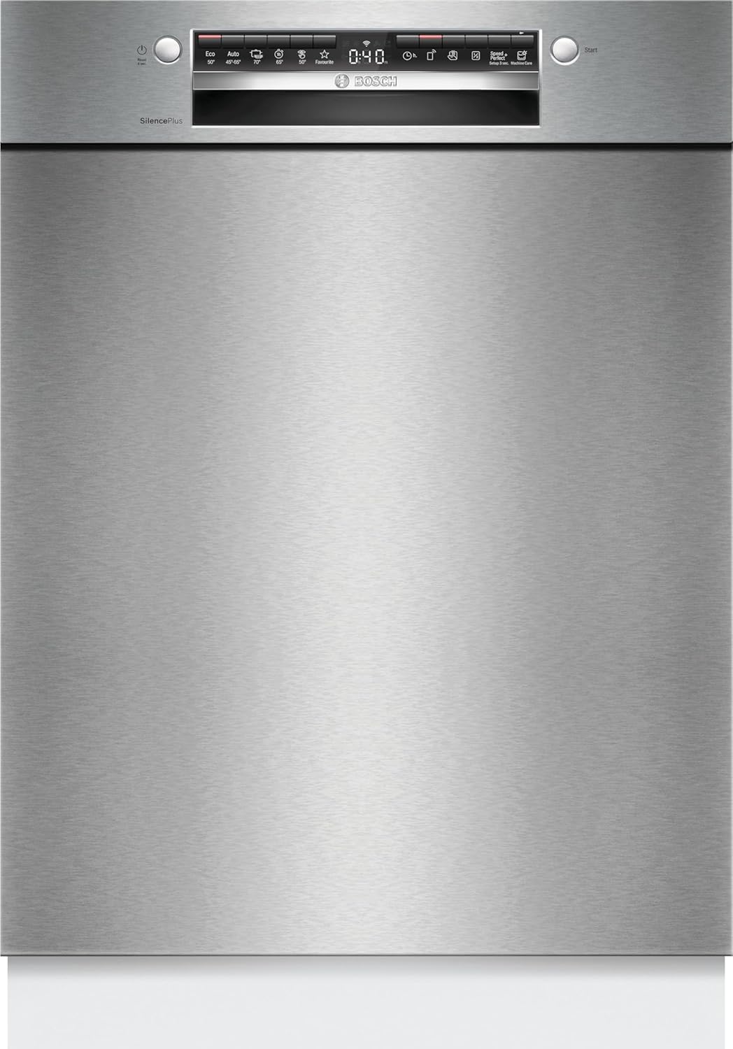 Bosch SMU4ECS28E, Serie 4, Smarter Unterbau-Geschirrspüler 60 cm, Besteckschublade, Spülmaschine Made in Germany, besonders Leise, Extra Trocknen, schneller sauberes Geschirr, Ferndiagnose, Edelstahl