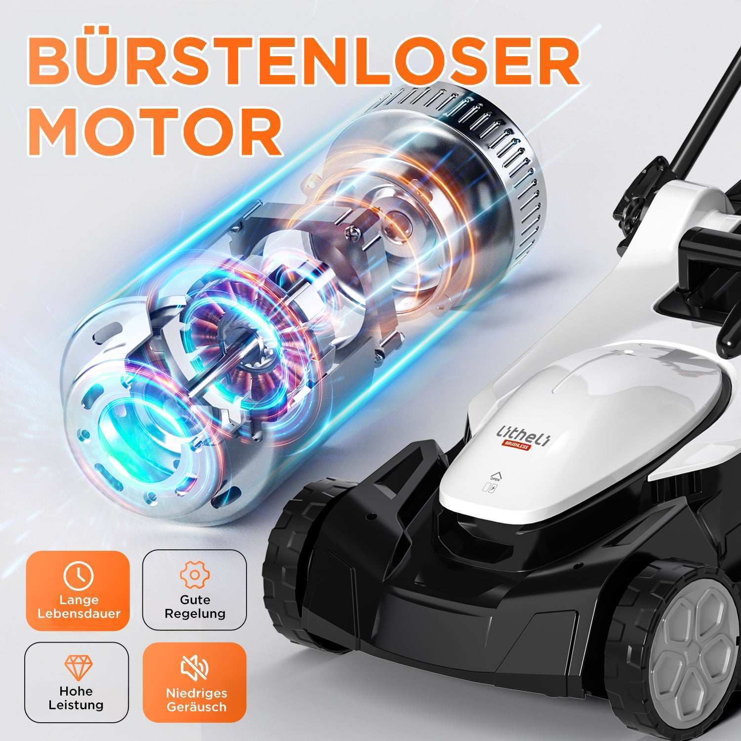 2025 Cortacésped inalámbrico U20 2 × 20V 43 cm brushless | Incluye 2 baterías de 4,0 Ah | Corte fácil hasta 500 m²