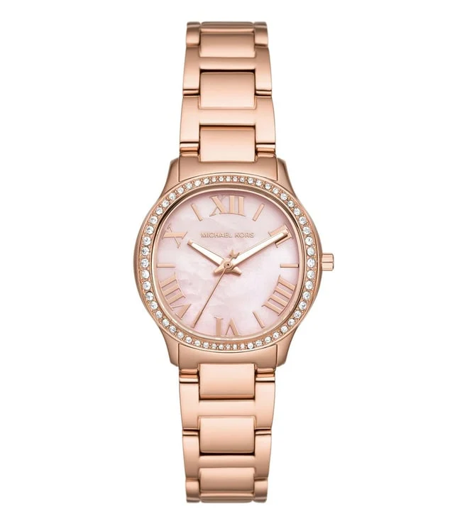 Michael Kors Mini Sage Pavé Pink MOP Dial Rose Gold Women's Watch - MK4823