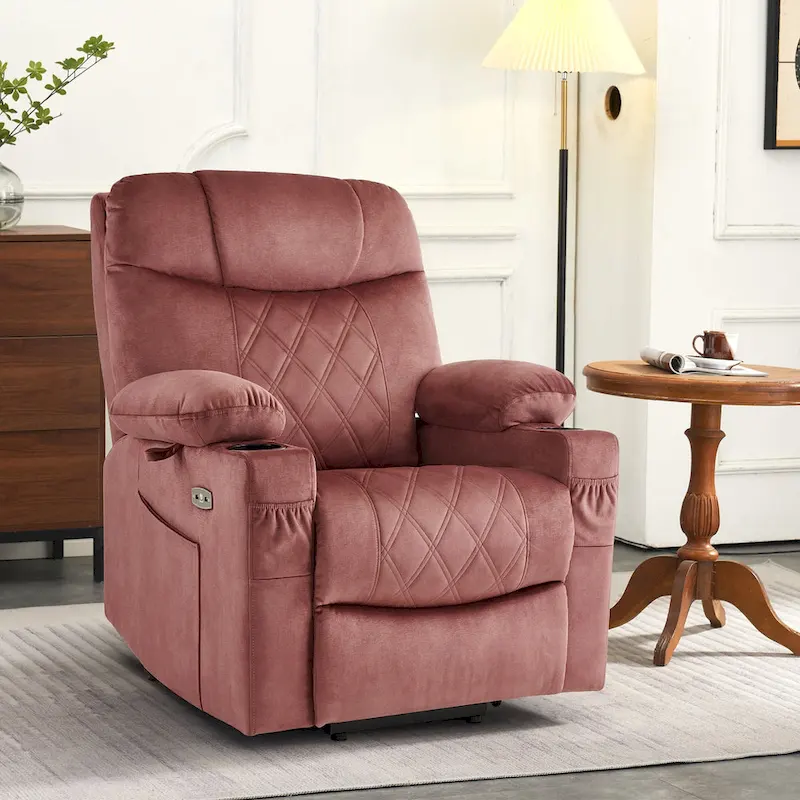 MCombo Compact Dual Motor Power Lift Recliner Chair with Massage, Dual Heating, and Adjustable Headrest - Model 7222