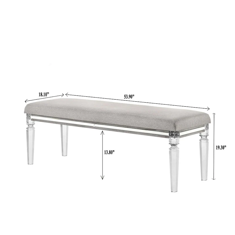 Evonne 6 Piece Gray LED Upholstered Panel Bedroom Set