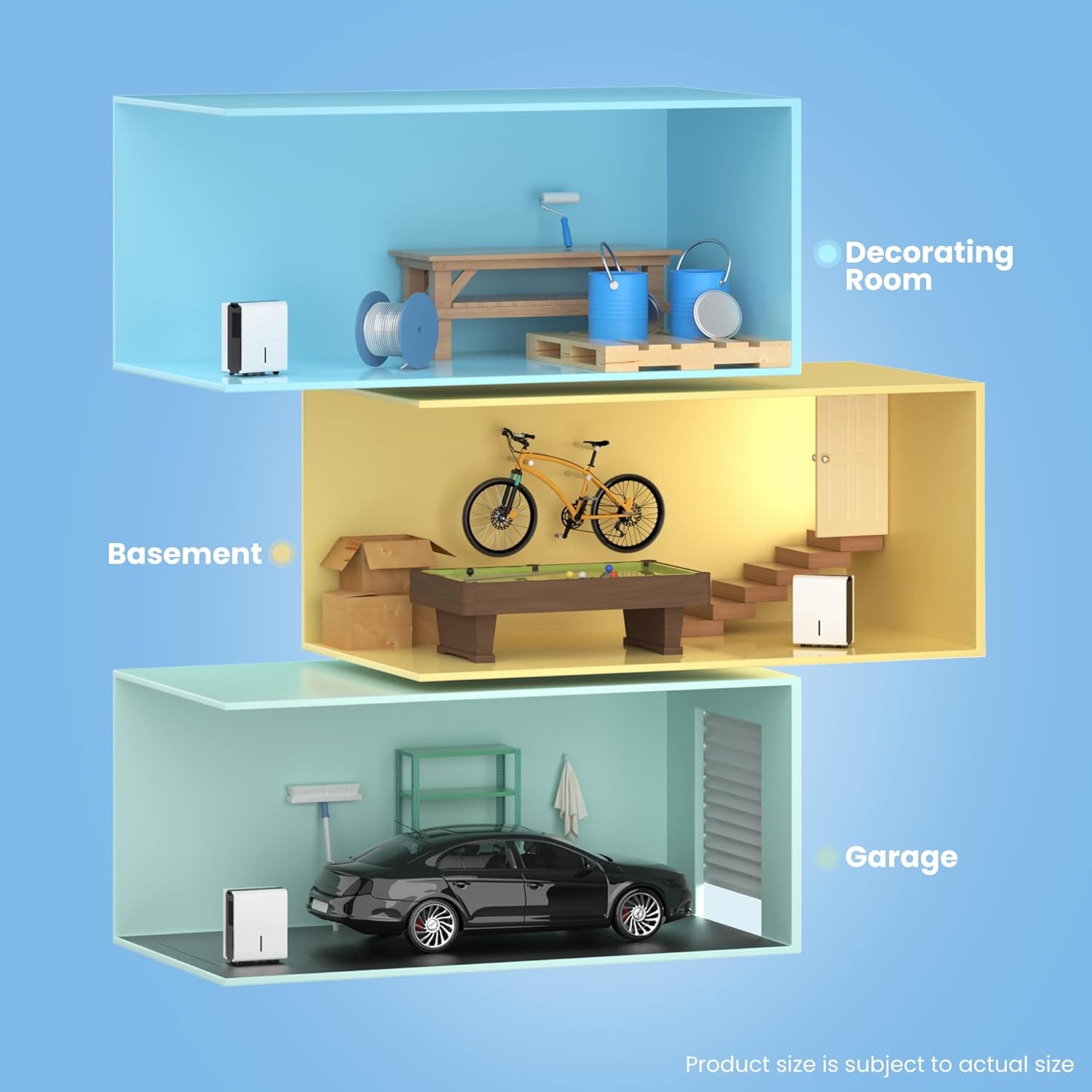 Dehumidifier MDDP-50DEN7, 50L / 24h, room size approx. 250m³ (100m²)
