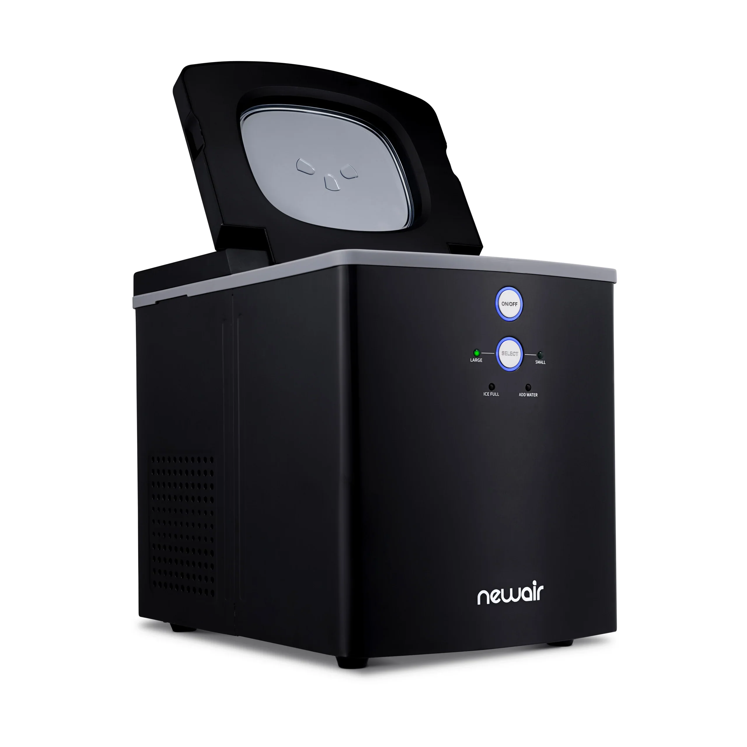 2025 Máquina de hielo de mostrador Newair® – Cubitos en forma de bola, 15 kg/día – Negro
