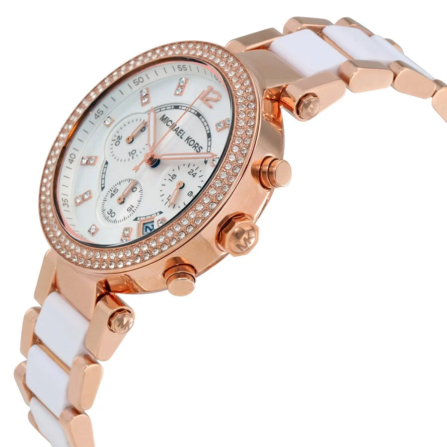 Michael Kors Parker Chronograph White Dial Ladies Watch MK5774