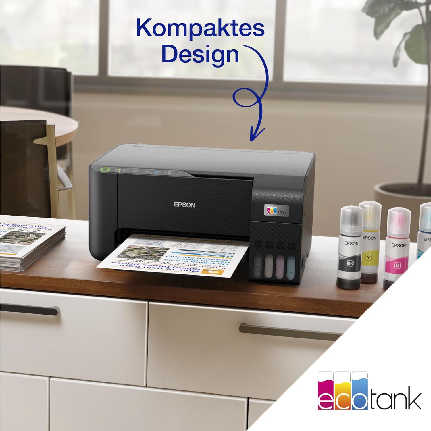 Epson EcoTank ET-2870 A4-Multifunktions-Wi-Fi-Tintentankdrucker, mit einem im Lieferumfang enthaltenen Vorrat an Tinten bis zu 3 Jahren