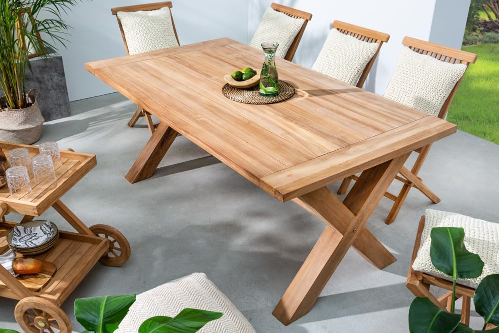 riess-ambiente.de Wetterfester Gartentisch Empire Teak 180cm Teak Massivholz Outdoor Esstisch, Massiver Esstisch für Deinen Garten