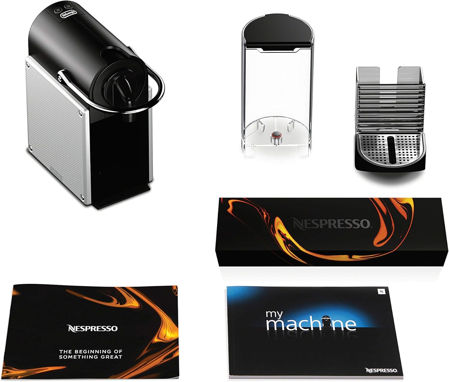 Nespresso Pixie Espresso Machine by De’Longhi, 19-Bar Pump, Compact Aluminum Design, Silver, 1100ml