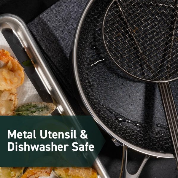 10 Quart Hybrid Nonstick Saucepan and Lid, Dishwasher and Oven Friendly, Compatible with All Cooktops