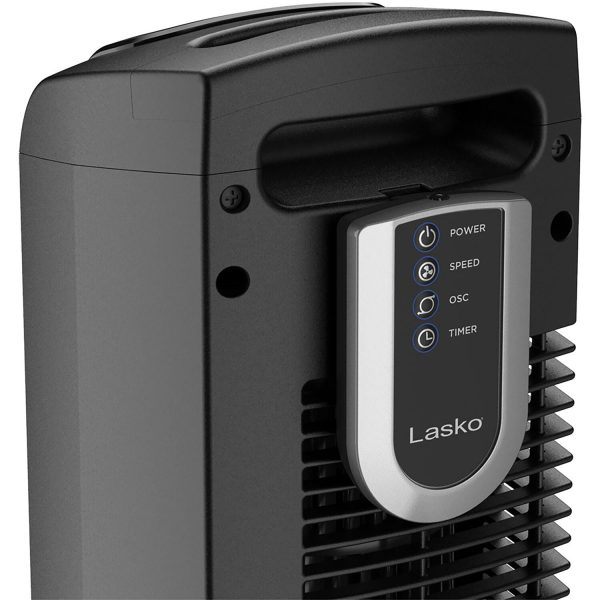 3- Speed Oscillating Tower Fan with Timer and Remote, T36211, Black