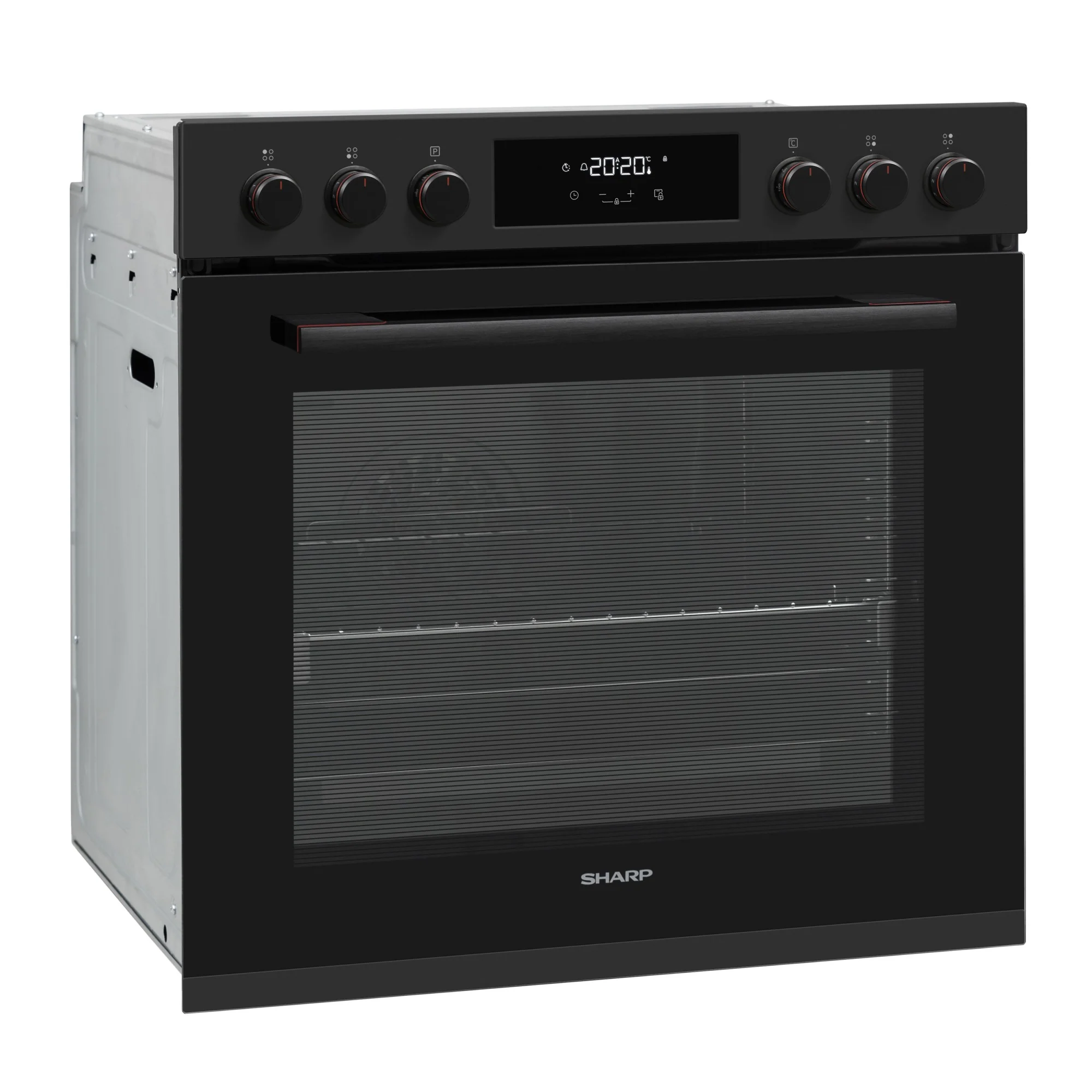 Sharp Kochherd Set Backofen und Vitrokeramikkochfeld, Einbau, K-72P19BNH-EU Poly-Set