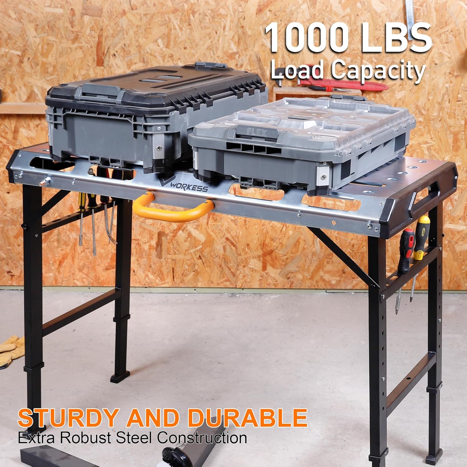 WORKESS Metal Welding Table Folding Welding Adjustable 1000 lbs