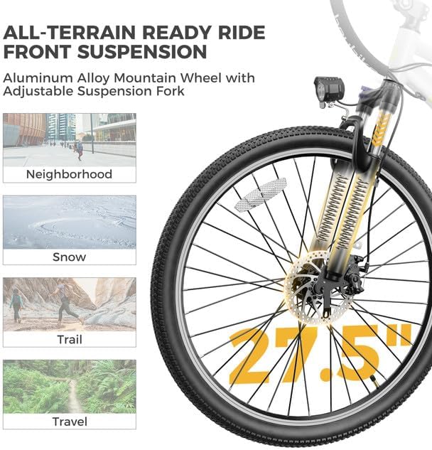 Heybike Race Max Electric Bike for Adults with 750W Peak Motor, 28mph Max Speed, 600WH Removable Battery Ebike, 27.5 Electric Mountain Bike with 7-Speed and Front Suspension