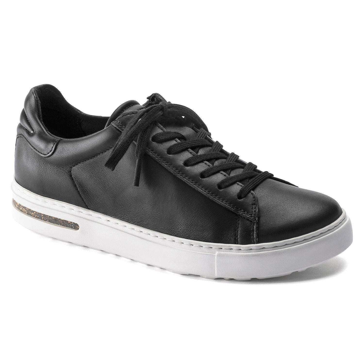 Bend Low, Natural Leather - Black leather sneaker