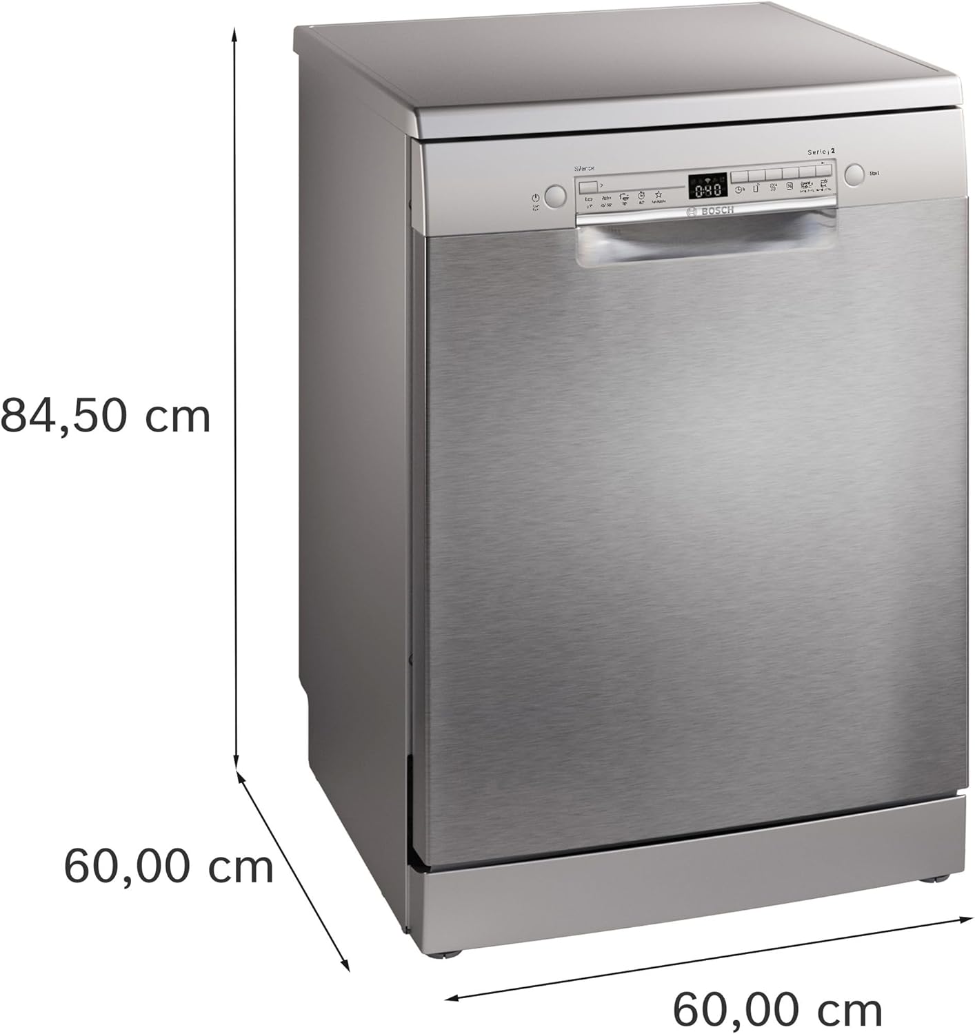 Bosch - Dishwasher Free Installation, Series 2, 13 Service, 60 cm Wide, Home Connect, Extra Drying, Silent, Stainless Steel, SMS2HTI06E