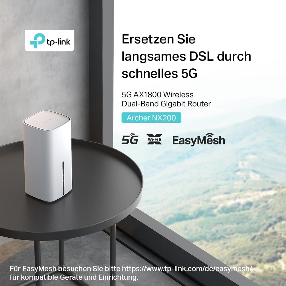 TP-Link Archer NX200 LTE WLAN Router, 5G Router SIM-Karte, AX1800 Dualband-WLAN 6, 3 x Gigabit-Ports, MU-MIMO, Web- und APP-Verwaltung, Plug-and-Play