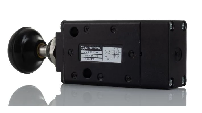 Norgren X3064402, Super X 5/2 manual valve, Black, Button/Spring, 62N, G1/4