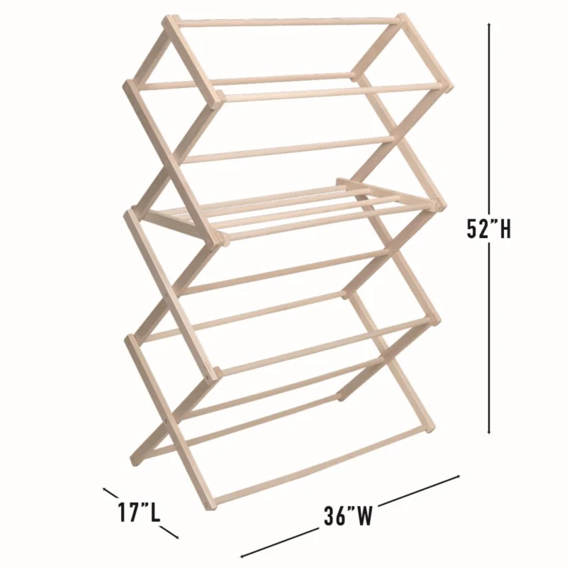 Pennsylvania Woodworks Large Wooden Clothes Drying Rack (Made in the USA) Heavy Duty 100% Hardwood