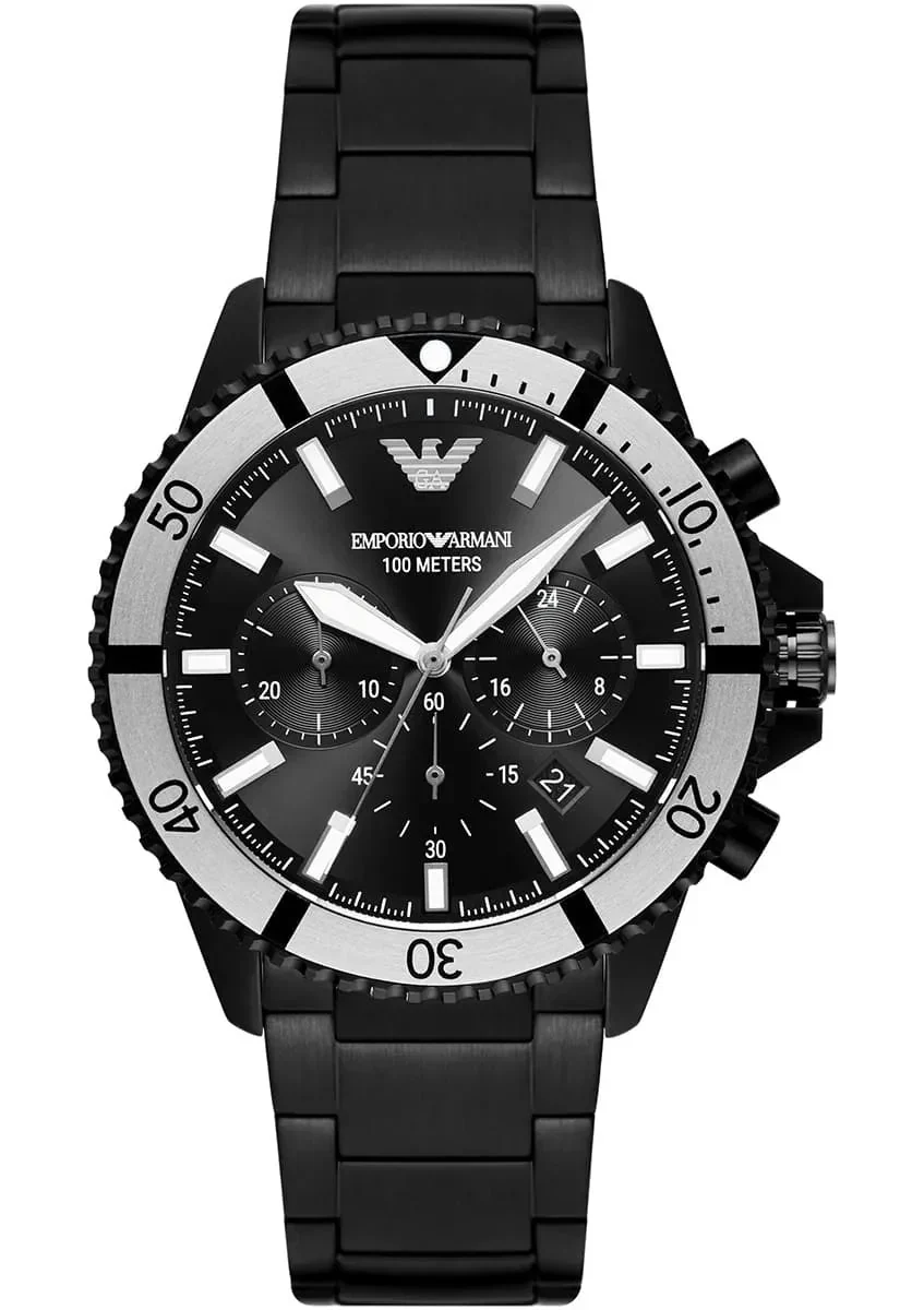Emporio Armani Diver Chronograph Black Men's Watch - AR80050