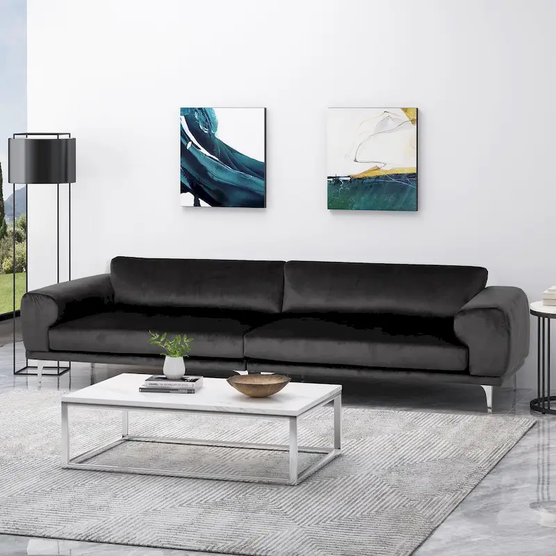 Christopher Knight Home Croydon Modern Glam Velvet Sofa for 4