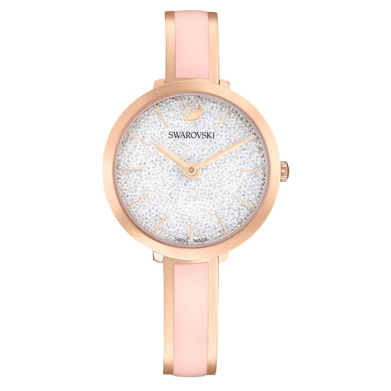 Swarovski Attract Metal Bracelet Silver Dial Rose Gold Tone Women's Watch 5642221