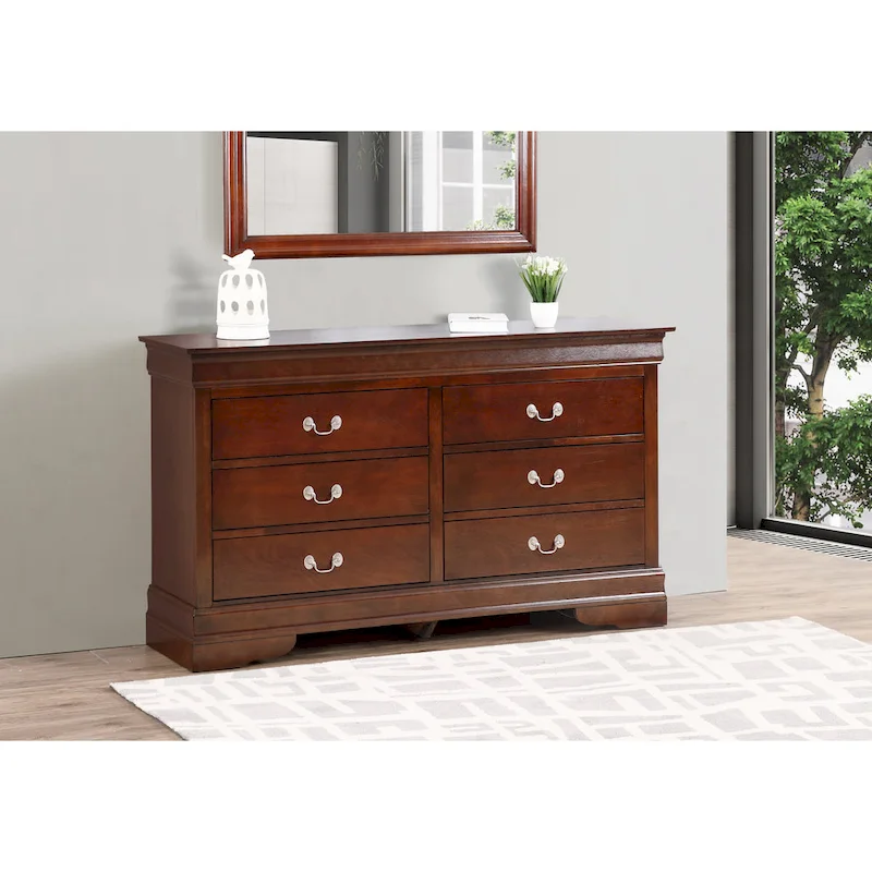 Louis Philippe 6-Drawer Dresser for Bedroom