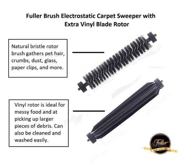 17042 Electrostatic Carpet Floor Sweeper with Additional Rubber Rotor 9 Cleaning Path Lightweight Ideal for Crumby Wet Messes Works On Carpets Hard Floor Surfaces Gray