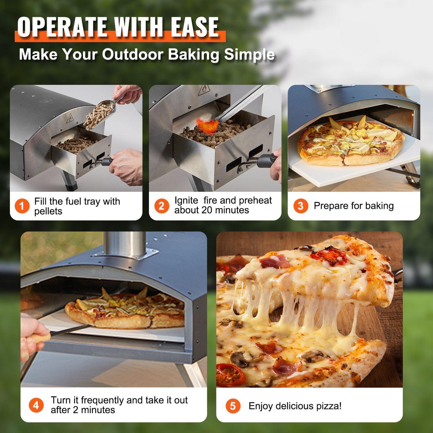 Horno De Pizza Para Exterior Acero Inox. 500ºc Tamaño De Pizza 12