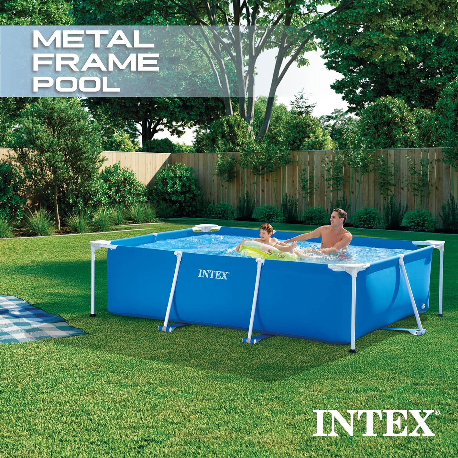 Intex 28271NP - Piscina Desmontable Small Frame 260 x 160 x 65 cm, 2.282 litros, Color Azul
