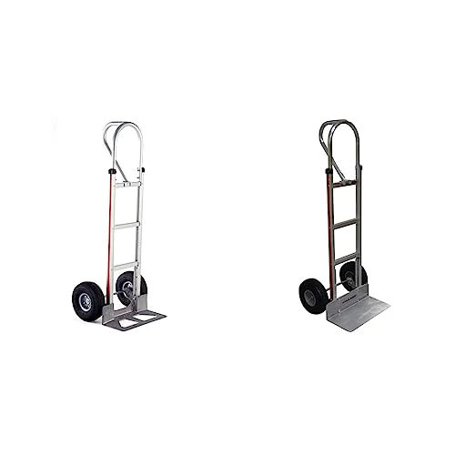 Magline HMK15AUA4 Carretilla de Mano de Aluminio, Asa Vertical en Bucle, Ruedas Neumáticas, Capacidad de 500 lbs