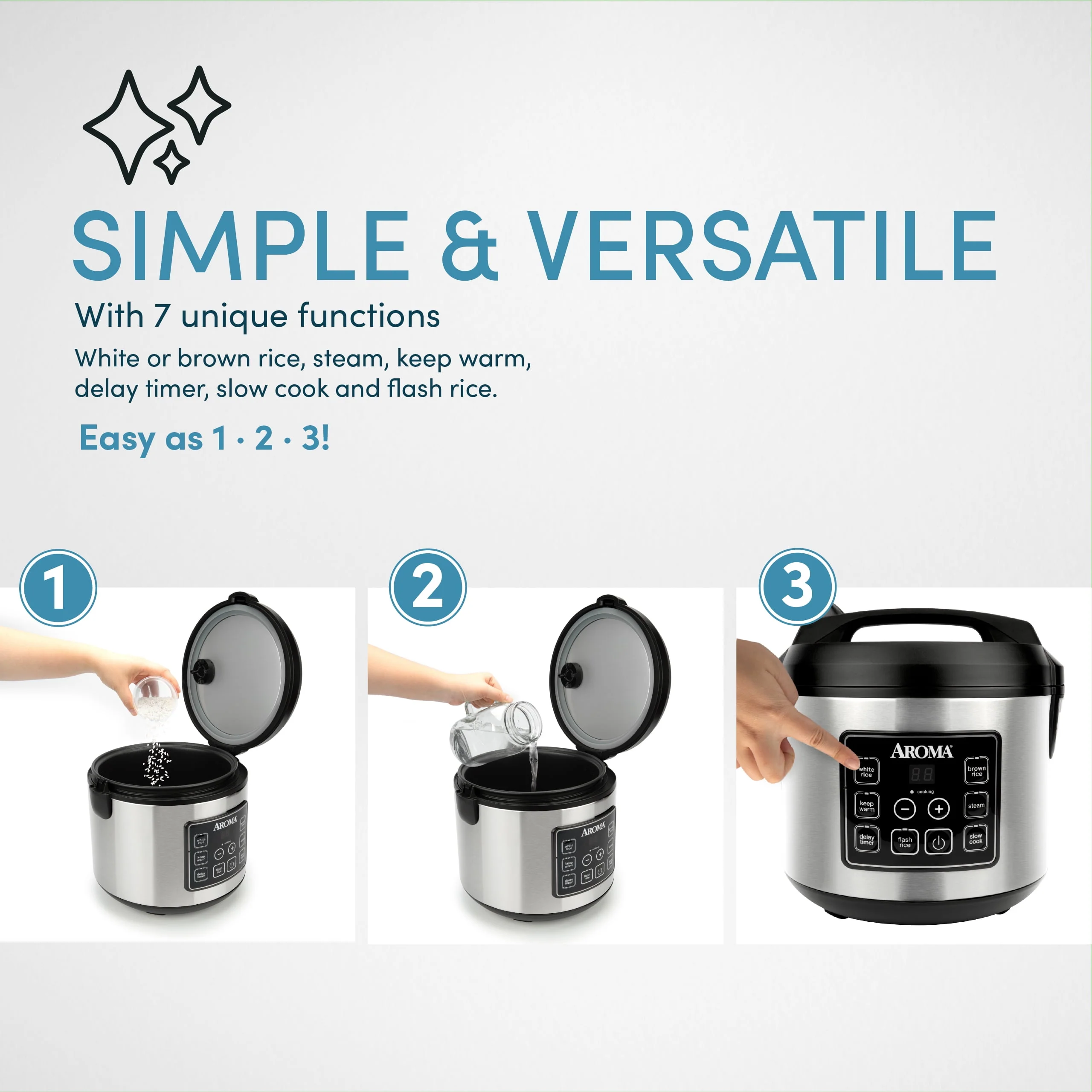 Aroma® 20-Cup Programmable Rice & Grain Cooker and Multi-Cooker, New
