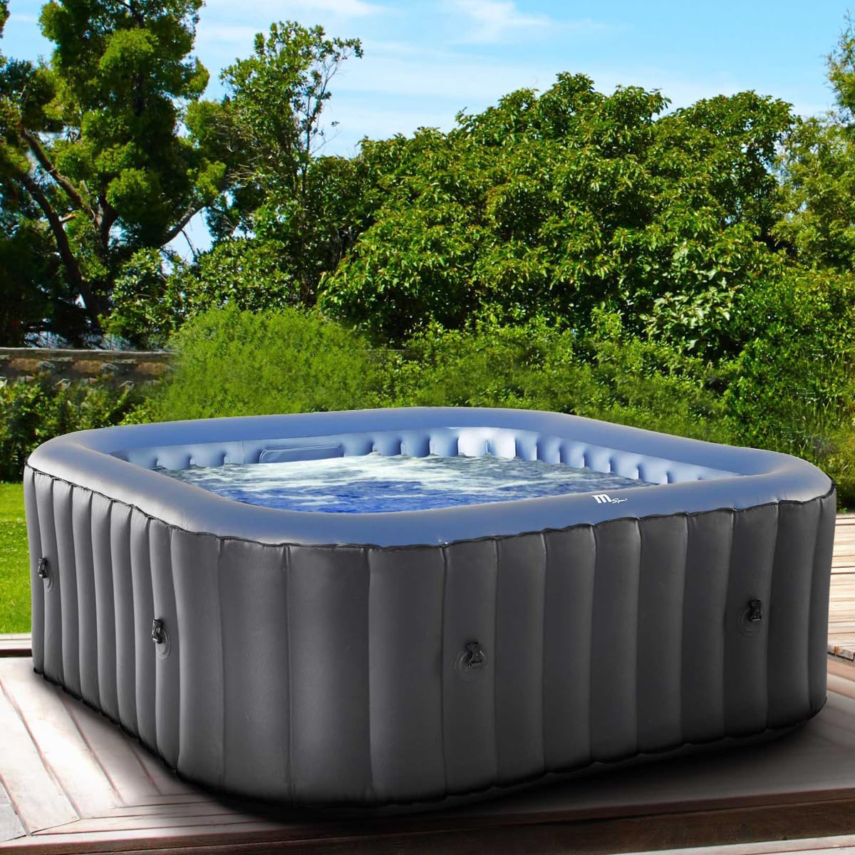 BRAST Whirlpool aufblasbar MSpa | 4-8 Personen | viele Modelle rund und eckig | Ø 125-224cm | In-Outdoor Pool | bis zu 144 Massagedüsen | inkl. Aufblasfunktion Abdeckung Timer Heizung | Tekapo6