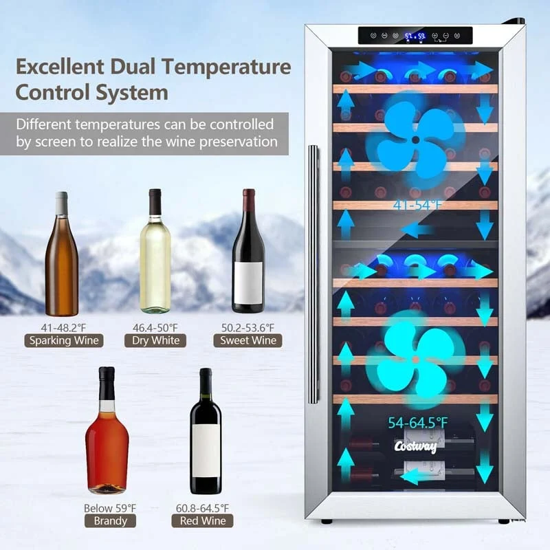 Eletriclife 43 Bottle Wine Cooler Refrigerator with 8 Shelves