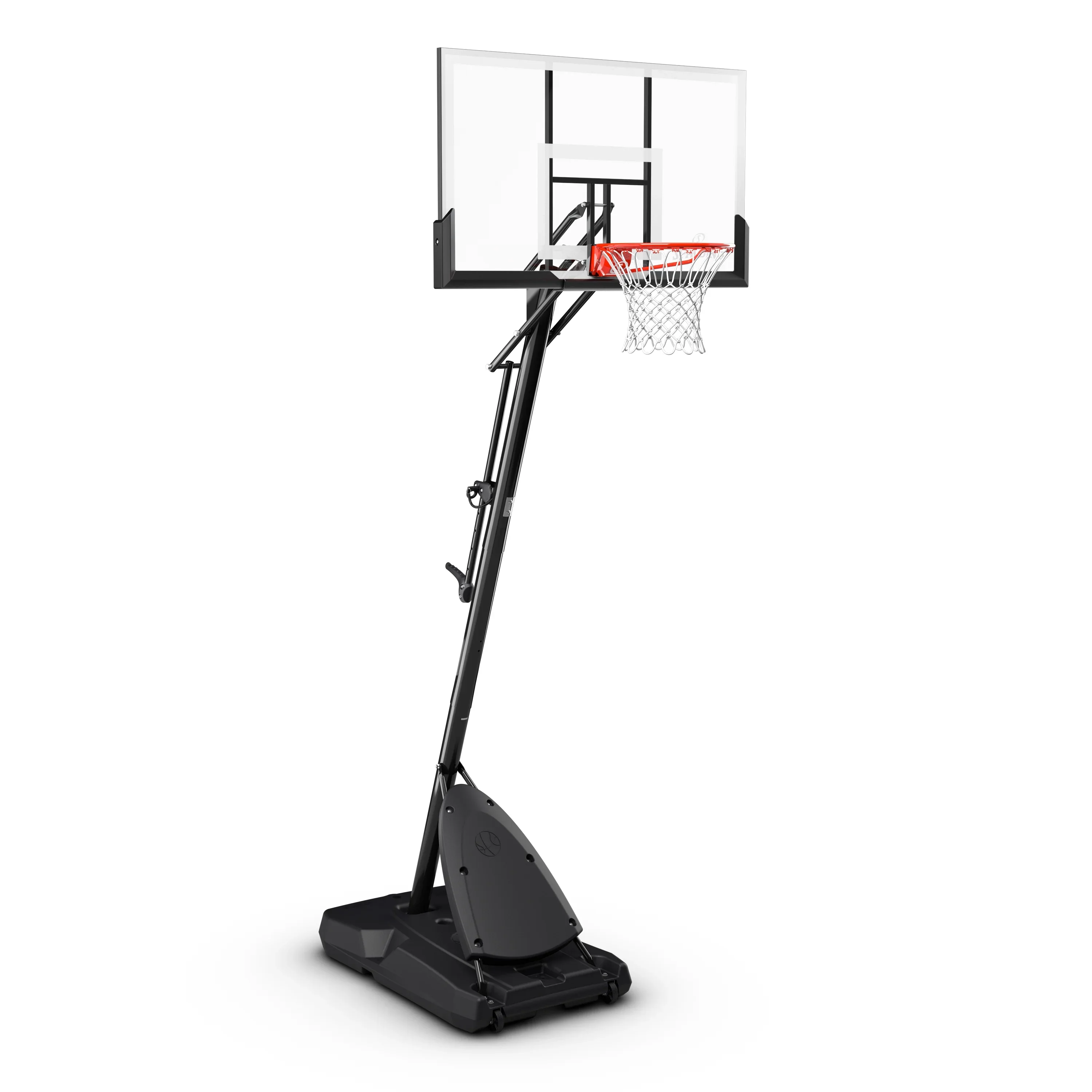 2025 Canasta de Baloncesto Portátil Spalding de 54 pulgadas – Panel de Policarbonato Irrompible, Sistema Ajustable ExactaHeight y Aro Pro Slam – Para Juego Exterior