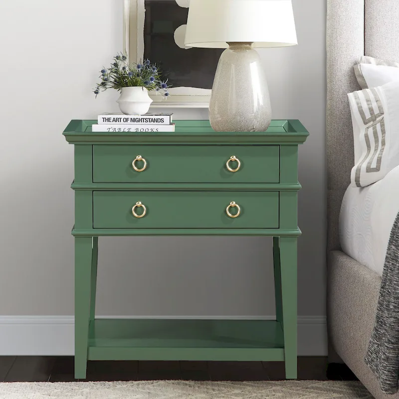 Greyson Living Collette Nightstand with 2-Drawer Tray Top