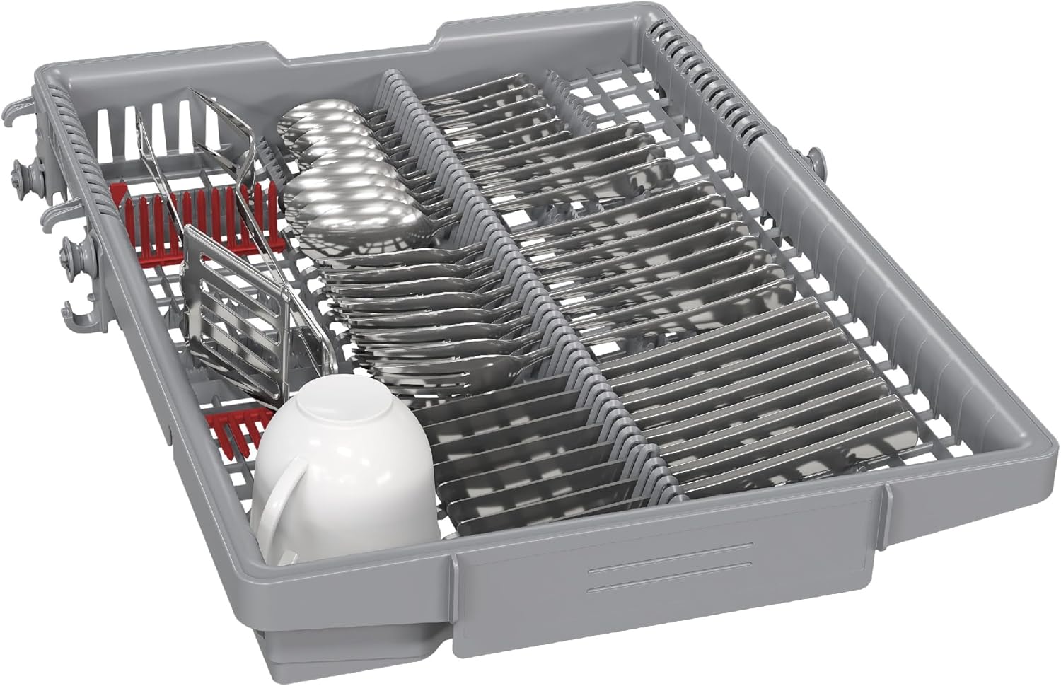 Bosch - Lavavajillas Integrable, Serie 4, 10 servicios, 45 cm de ancho, Silencioso, 3ª Cesta para Cubiertos, blanco, SPV4EMX17E
