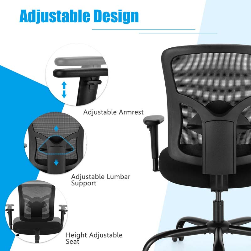 Eletriclife 400LBS Mesh Big and Tall Office Chair Swivel Task Chair