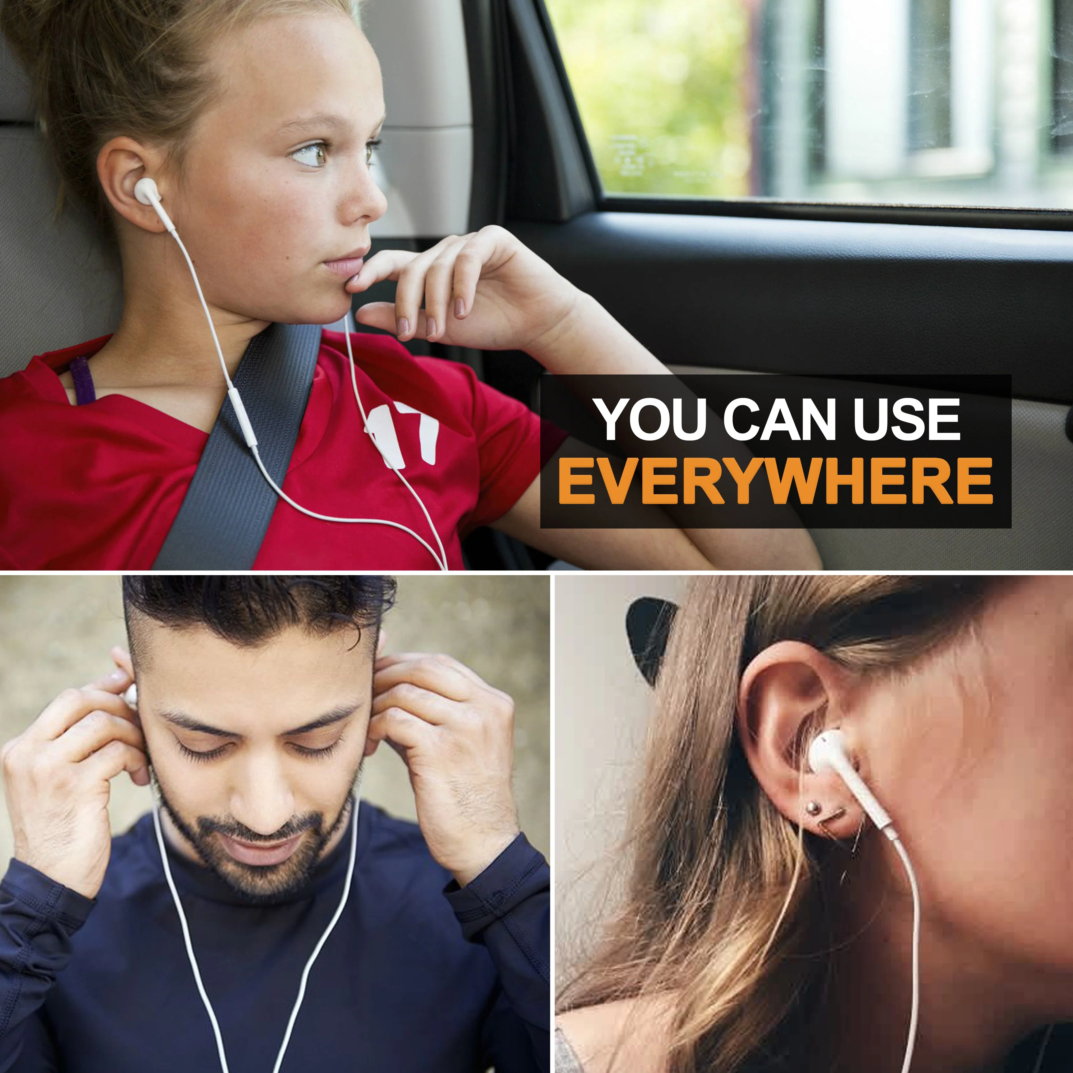 Kabelkopfhörer Lightning / Typ C / 3,5 Klinke Aux In-Ear mit Mikrofon & Lautstärketasten