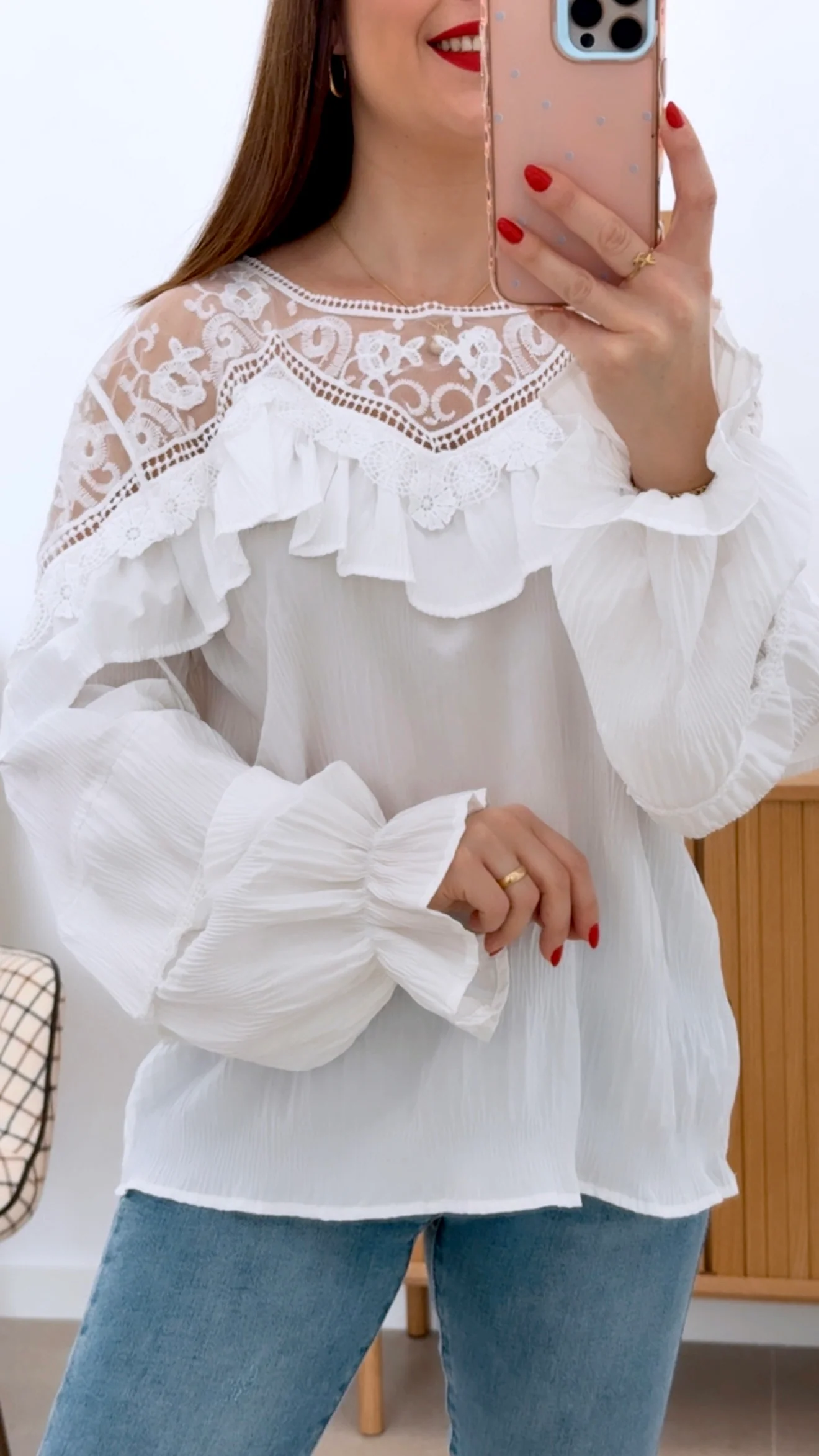 CAMISA BAMBULA ENCAJE