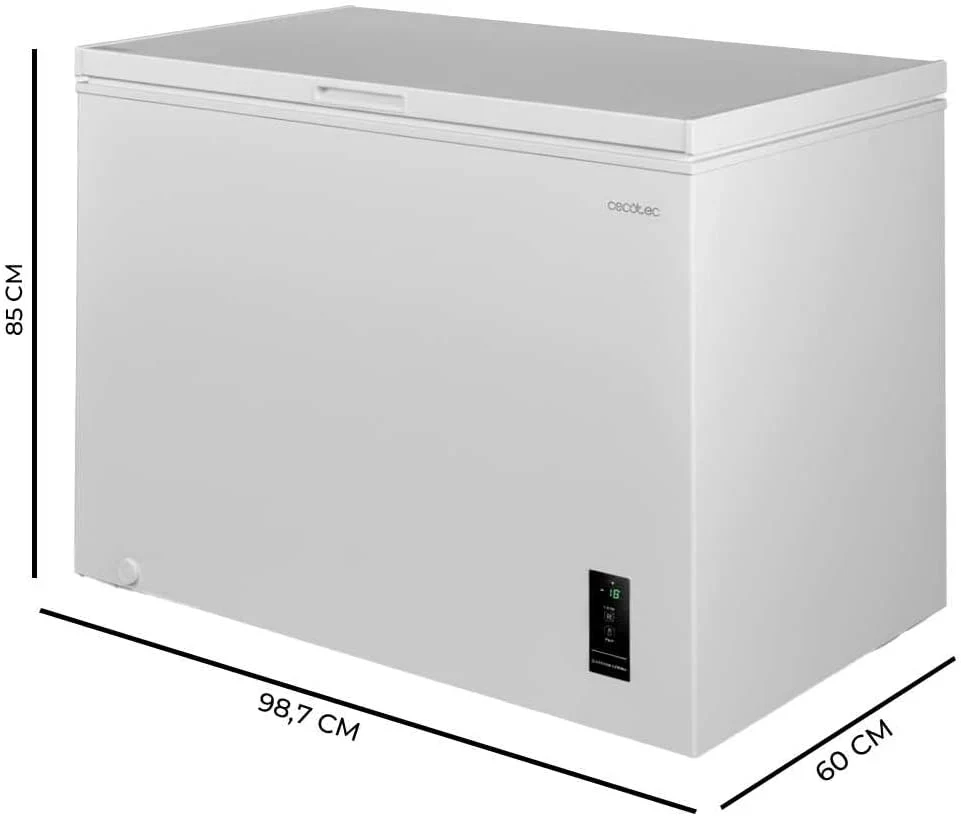 2026 Cecotec Congelador Horizontal 249L Bolero CoolMarket Chest 249P White E. Cesta con Asas, Control Electrónico LED, UltraContact D-Cool, Dual Function, Puerta ZeroG (80º-30º), Fast Freezing, Compacto