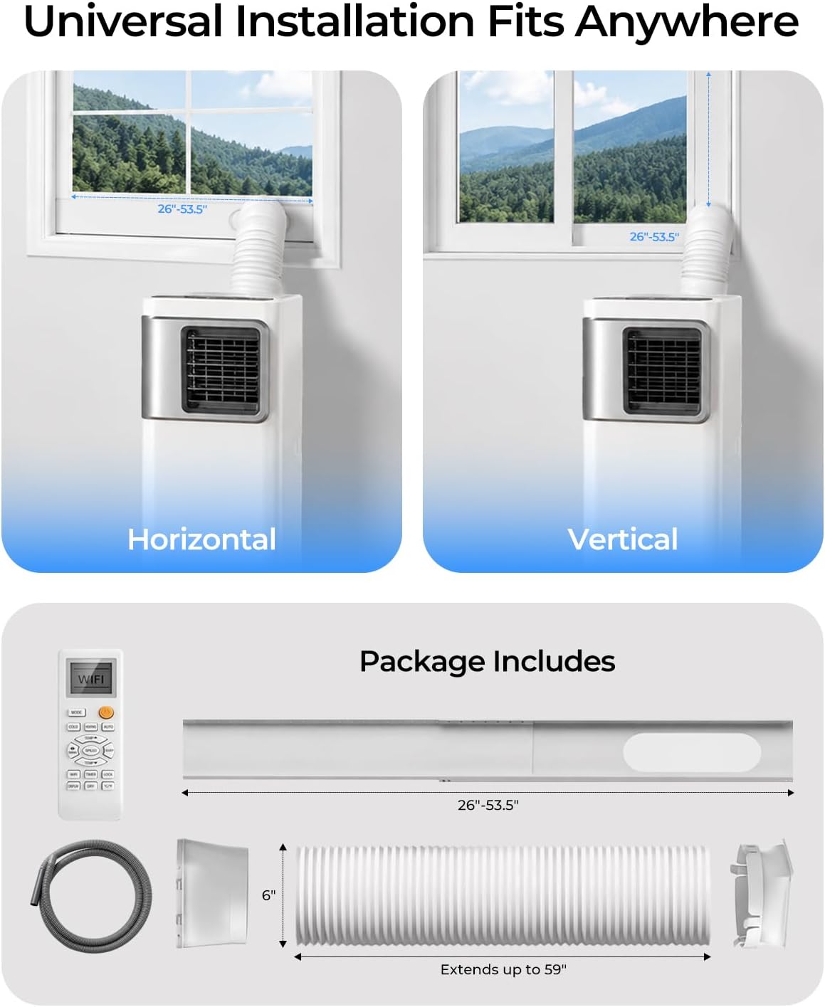 Tragbare Klimaanlage 16.000 BTU für große Räume bis zu 730 Quadratmeter, 5 in 1 Smart AC Einheit mit WiFi/Fernbedienung, schnelle Kühlung, Luftentfeuchter