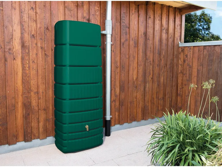 4rain Regentonne »SLIM«, 650 Liter Volumen, inklusive Auslaufhahn und Windsicherung